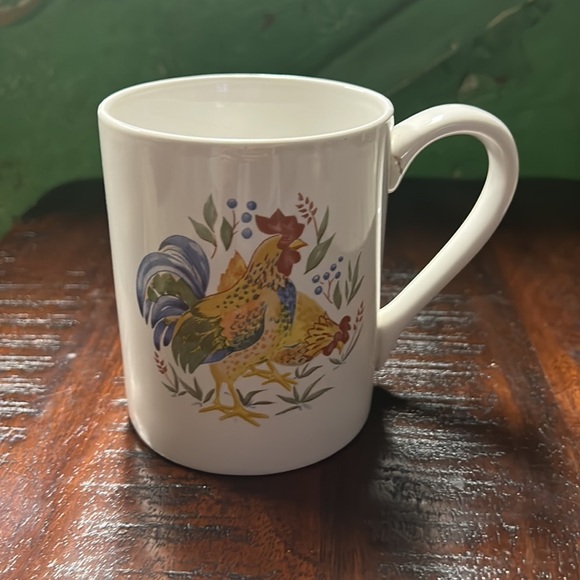 Corelle County Morning Rooster Mugs by Corning 4" Cream Farm Living Cup - Picture 2 of 4